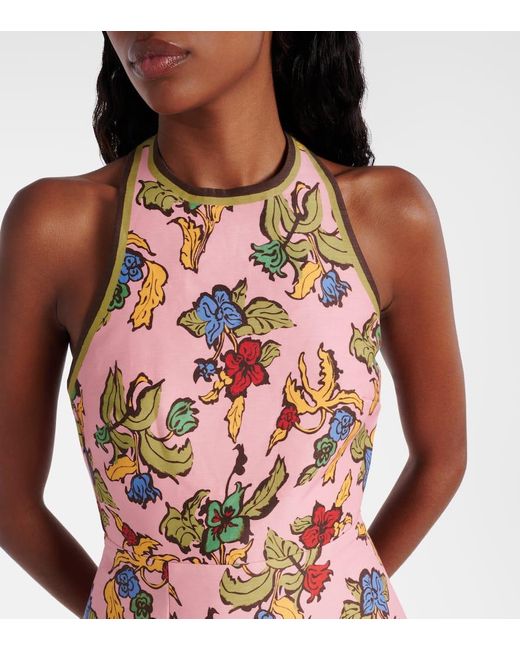 Robe En Lin Melange A Fleurs ALÉMAIS en coloris Red