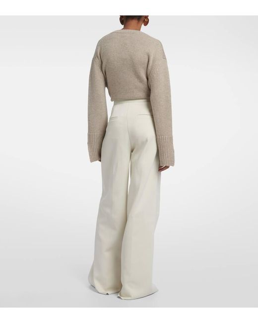 Max Mara White Zinnia Jersey Wide-leg Pants
