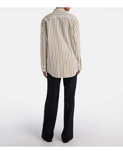 Saint Laurent Natural Hemd Cassandre Aus Baumwollpopeline