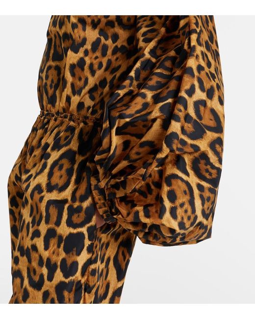Alaïa Brown Oversized Animal-Print Bodysuit