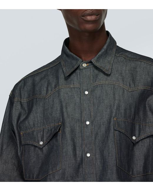 Maison Margiela Gray Oversized Denim Shirt for men