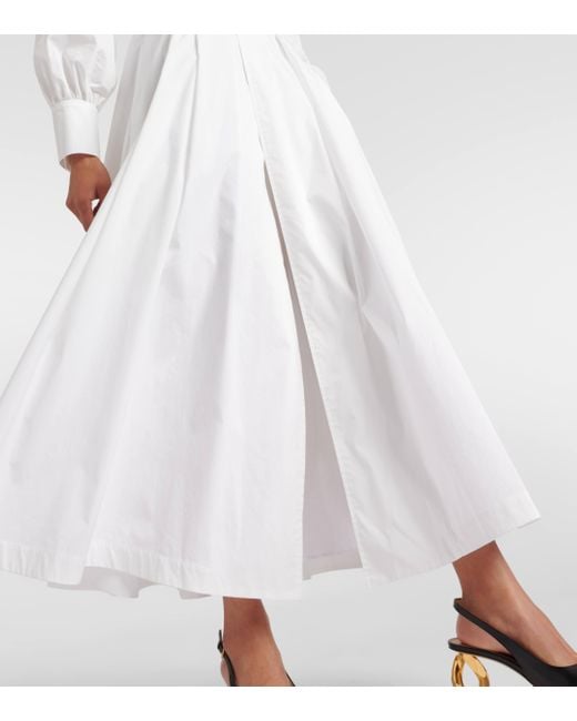 Altuzarra White Isabela Cotton-blend Midi Dress