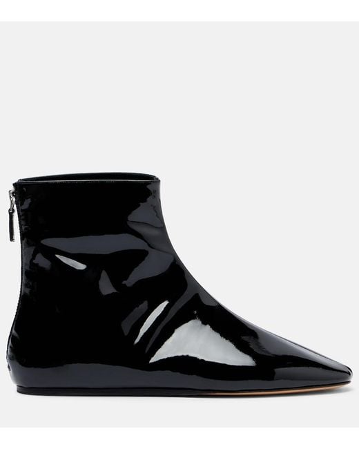Le Monde Beryl Black Patent Leather Ankle Boots