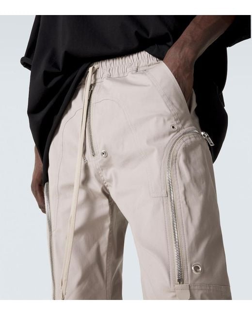 Rick Owens Natural Bauhaus Cotton-Blend Poplin Cargo Pants for men