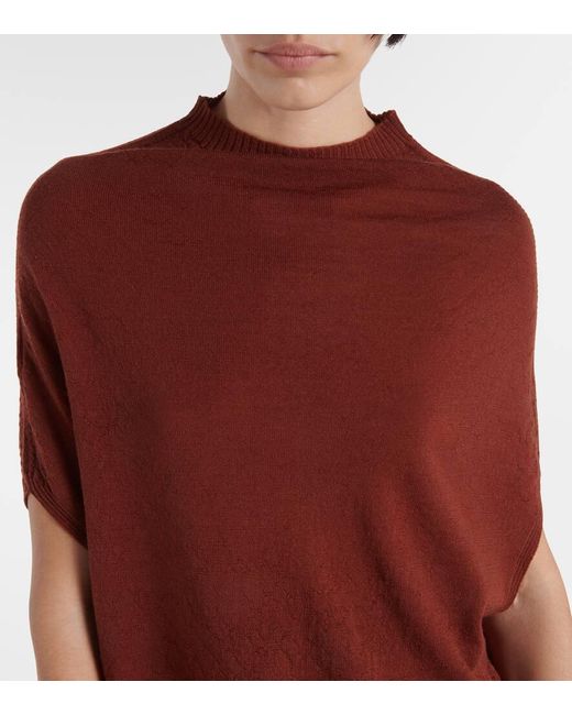 Top De Lana Virgen Rick Owens de color Red