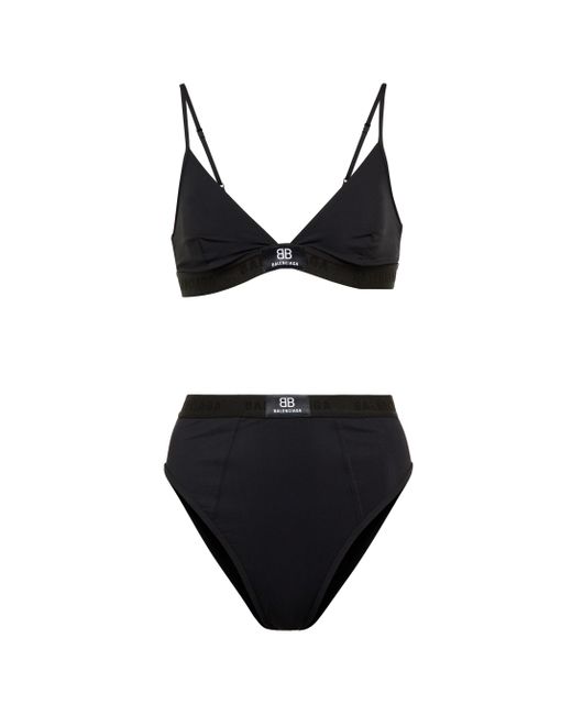 Balenciaga Synthetic Sporty Bikini in Black | Lyst Australia