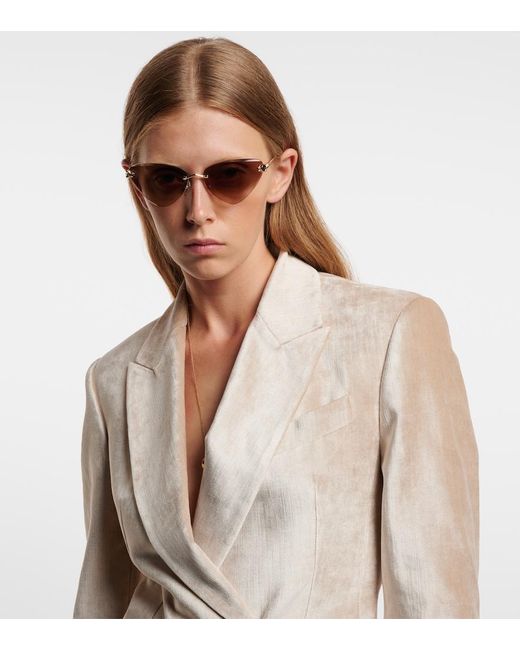 Cartier Brown Panthere De Cartier Cat-Eye Sunglasses