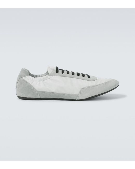 Prada Metallic Collapse Re-Nylon And Suede Sneakers for men