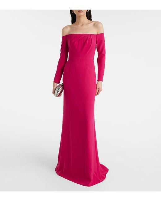 Carolina Herrera Pink Off-Shoulder Gown
