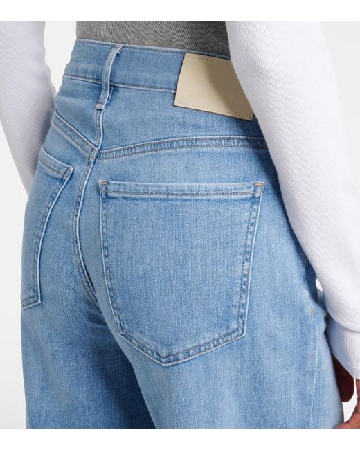 Citizens of Humanity Blue Lyra Cropped Wide-Leg Jeans