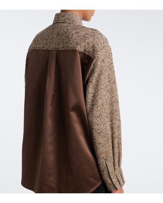 Moncler Brown Wool-Blend Tweed Overshirt