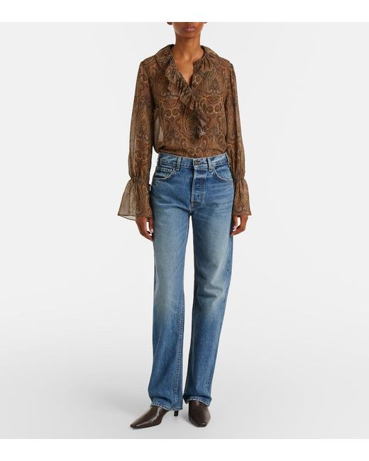 Nili Lotan Blue Briana Straight Jeans