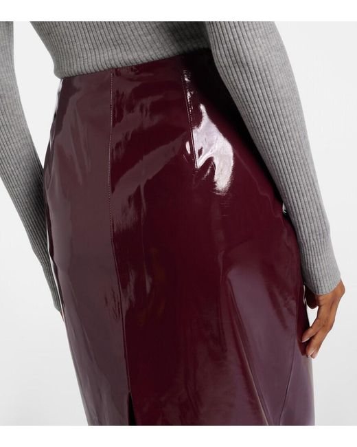 Self-Portrait Purple Mid-Rise Pencil Skirt