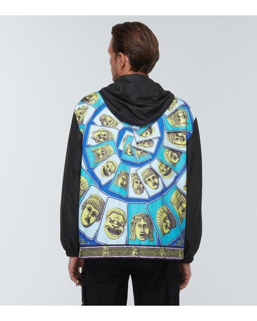 Versace Black La Maschere Printed Jacket for men