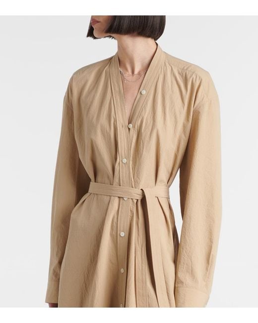 Lemaire Natural Belted Cotton Shirt Dress