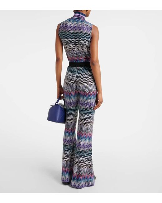 Missoni Blue Zig Zag Flared Pants
