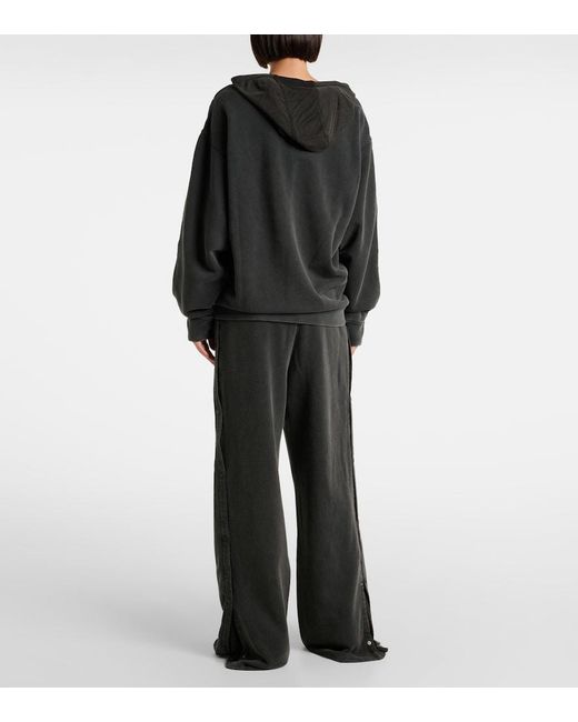 Y. Project Gray Snap Oversized Cotton Jersey Hoodie