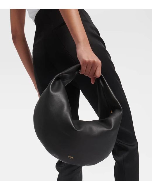 Khaite Black Olivia Medium Leather Shoulder Bag - Women's - Leather