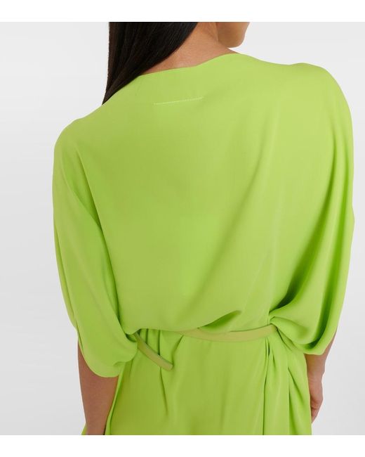 MM6 by Maison Margiela Green Belted Midi Dress