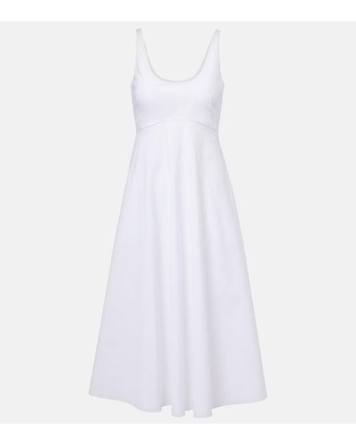 Dorothee Schumacher White Poplin Power Cotton-Blend Midi Dress
