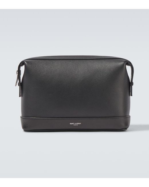 Saint Laurent Black Small Logo Leather Clutch for men