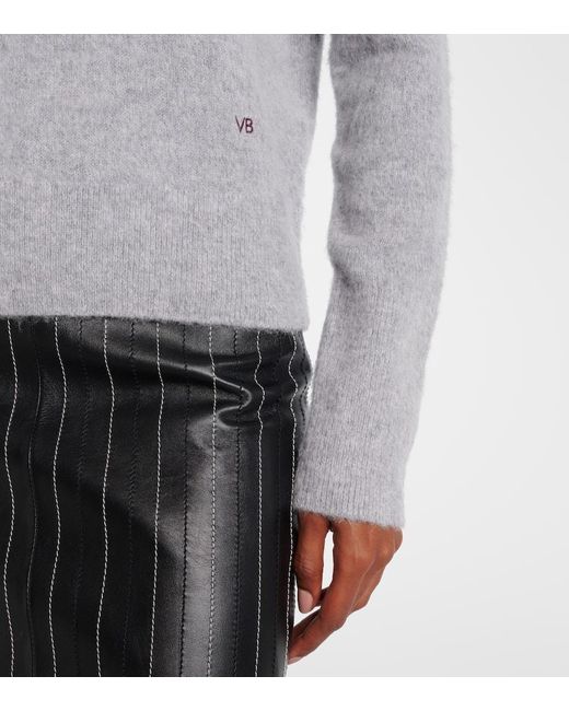 Victoria Beckham Gray Rollkragenpullover Aus Einem Wollgemisch