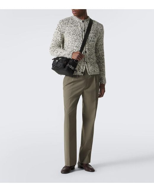 Prada Brown Logo Leather Penny Loafers for men