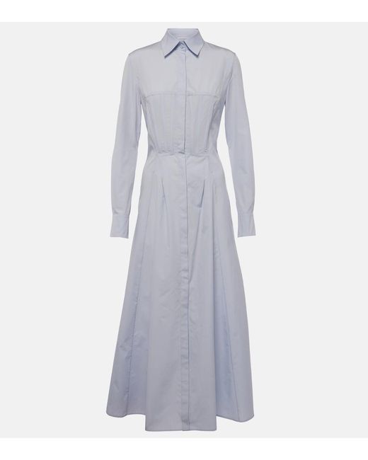 Gabriela Hearst Blue Eugene Cotton Shirt Dress