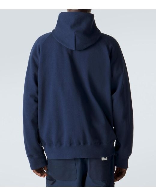 Sacai Blue X Carhartt Cotton Jersey Hoodie for men