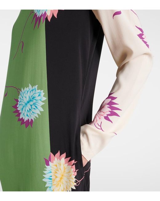 LaDoubleJ Green Swing Printed Jersey Maxi Dress
