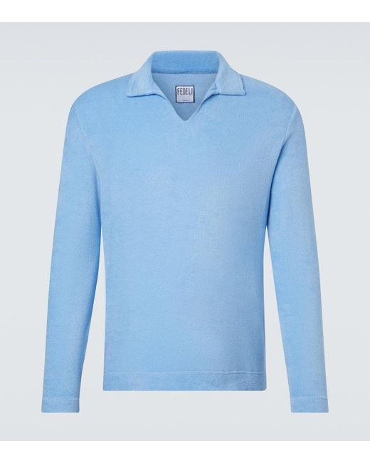 Fedeli Blue Peter Cotton Terry Polo Sweater for men