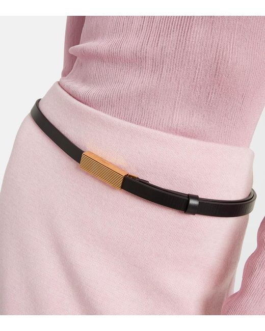 Khaite Black Empire Leather Belt
