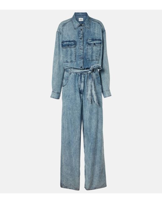 Isabel Marant Blue Paige Chambray Jumpsuit