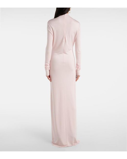 Khaite Pink Norla Jersey Maxi Dress
