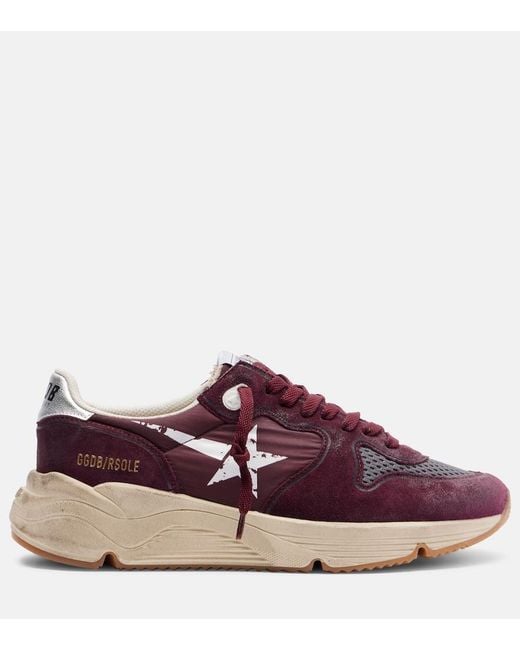 Golden Goose Deluxe Brand Purple Running Nylon Suede-Trimmed Sneakers