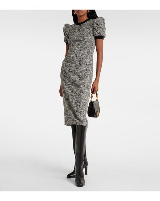 Max Mara Gray Ieti Cotton-Blend Midi Dress