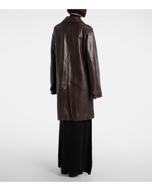 The Row Brown Gracia Leather Jacket