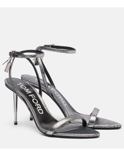 Tom Ford Padlock 85 Metallic Sandals