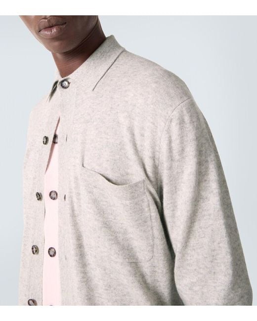 Allude Gray Cotton And Cashmere Overshirt for men