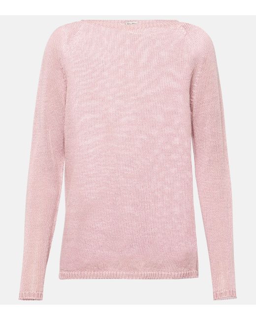 Max Mara Pink Giolino Linen Sweater