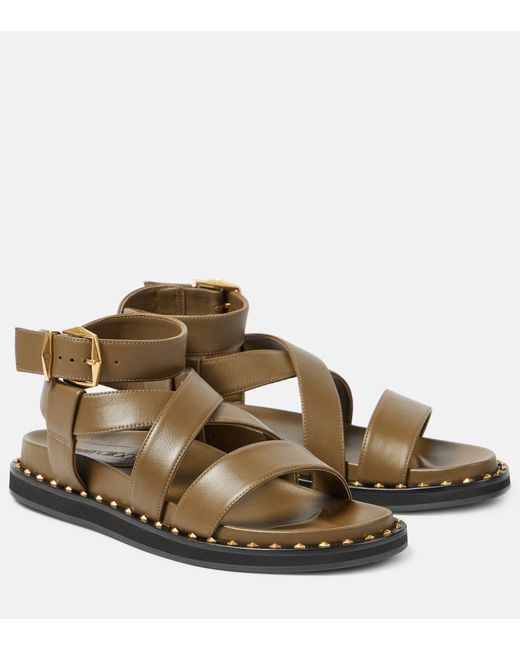 Jimmy Choo Brown Blaise Leather Sandals