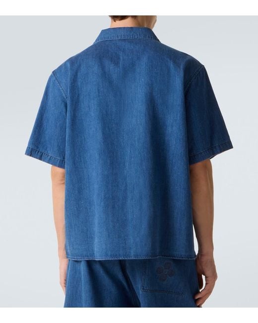 Camicia Bowling Oversize di Commas in Blue da Uomo