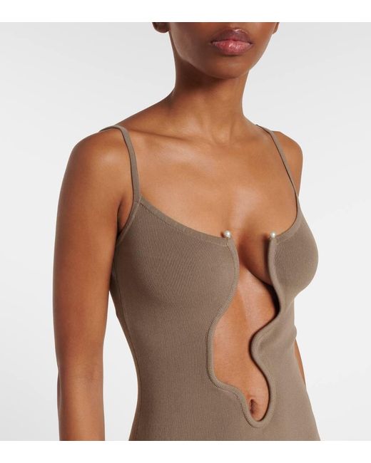 Christopher Esber Brown Maxikleid Salacia