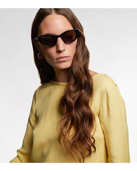 Gucci Brown Interlocking G Cat-Eye Sunglasses