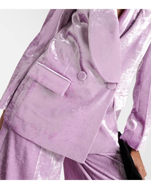 Blazer monopetto in velluto di Nina Ricci in Pink