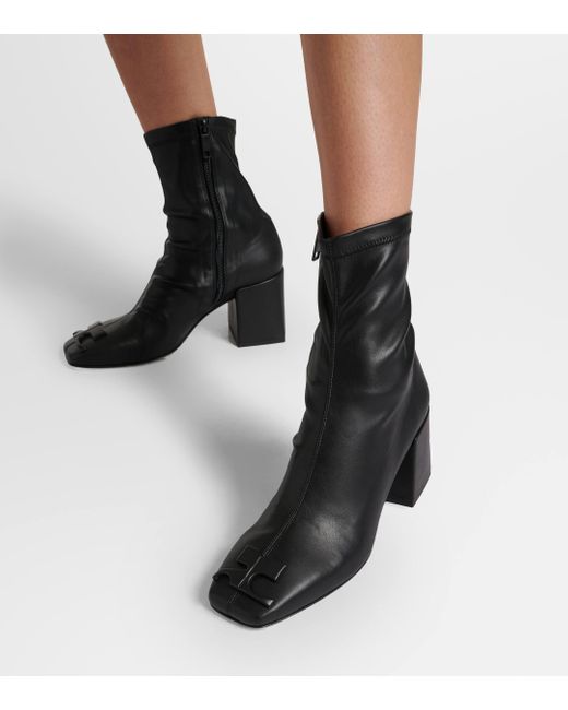 Courreges Black Reedition Ac Faux Leather Ankle Boots