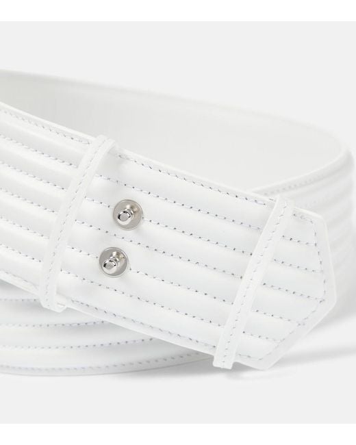Alaïa White Padded Leather Belt