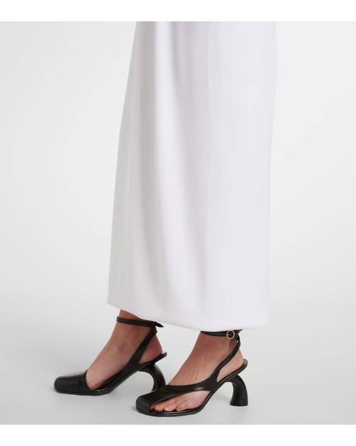 Sportmax White Alceste Draped Halterneck Maxi Dress