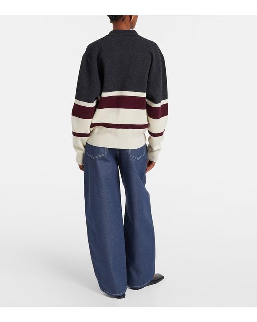 Rohe Black Knitted Wool And Cashmere Polo Sweater