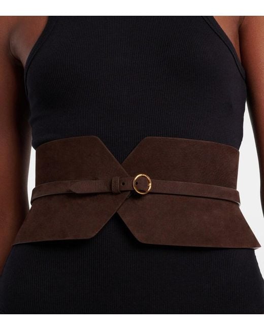 Alaïa Brown Suede Corset Belt